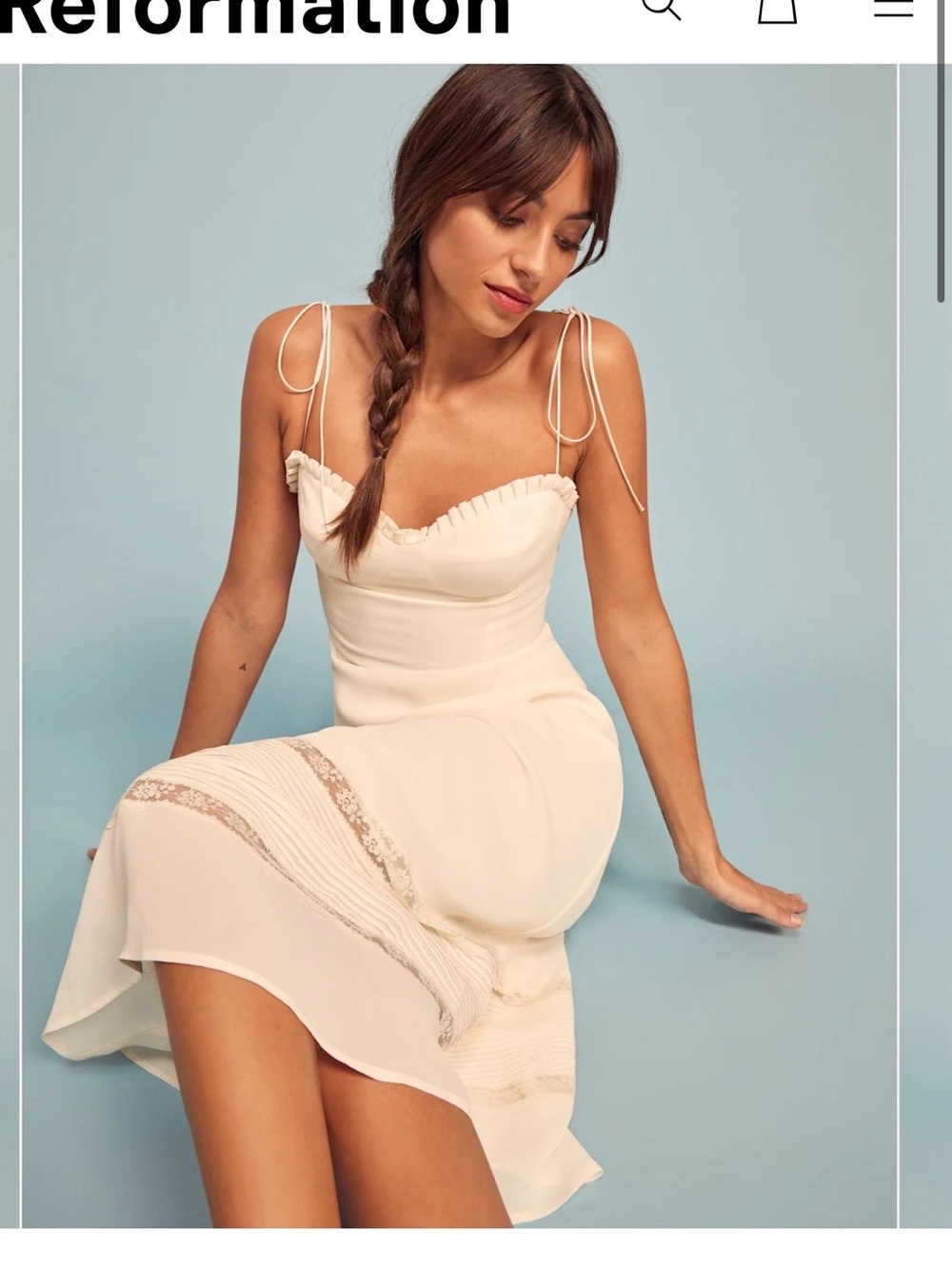 Reformation white midi dress - Picture 2 of 8